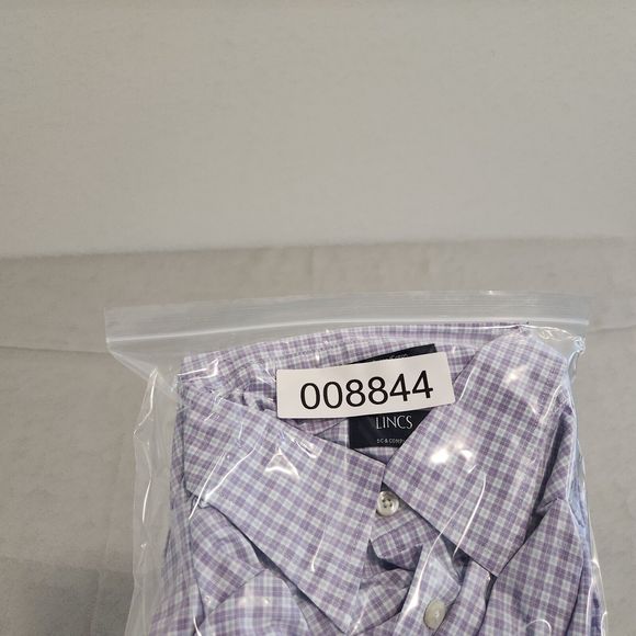 Lincs Shirt Mens XL Purple Plaid Button Up Long Sleeve Cotton - Picture 11 of 11